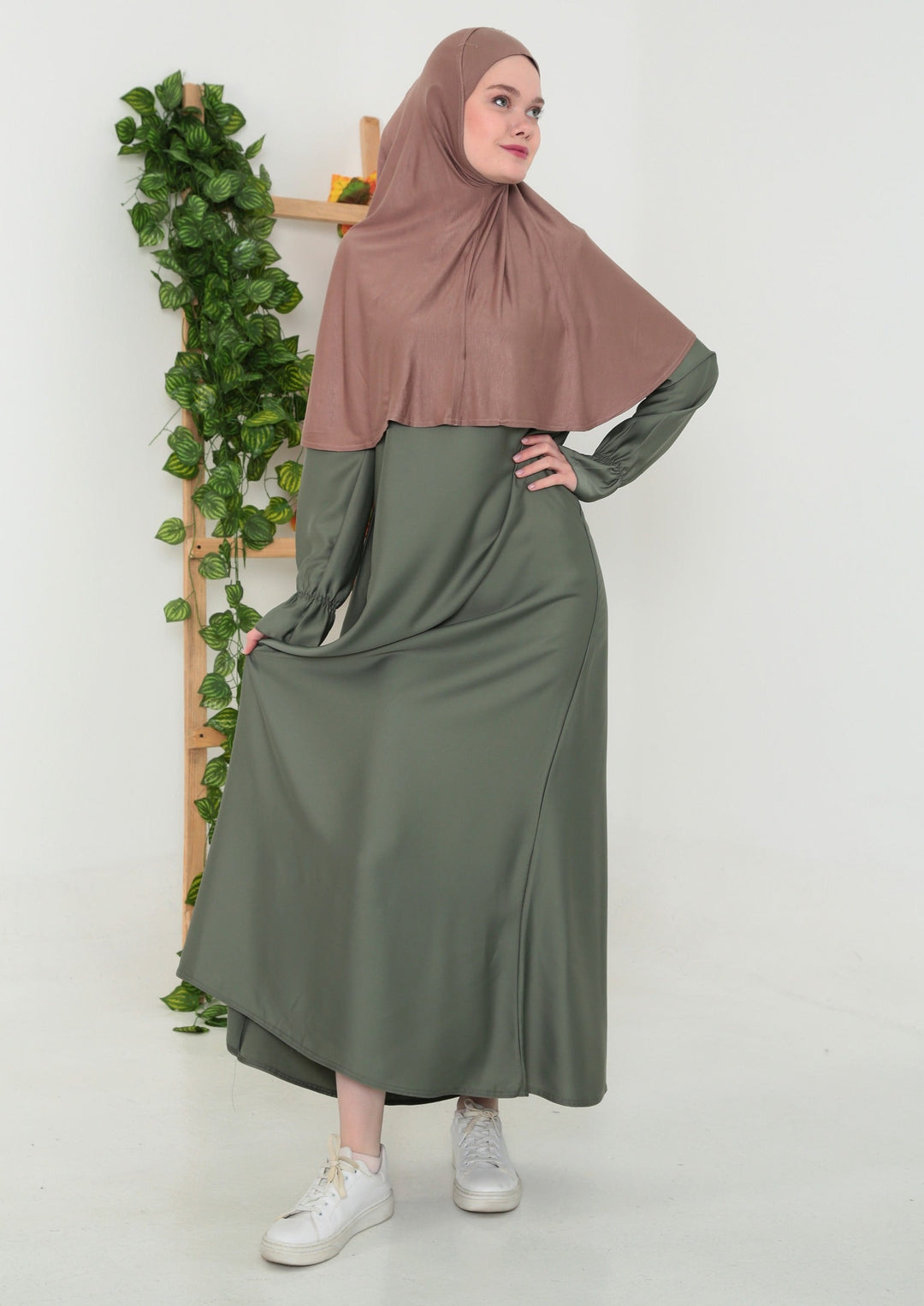 Mintgroen Abaya Satijn