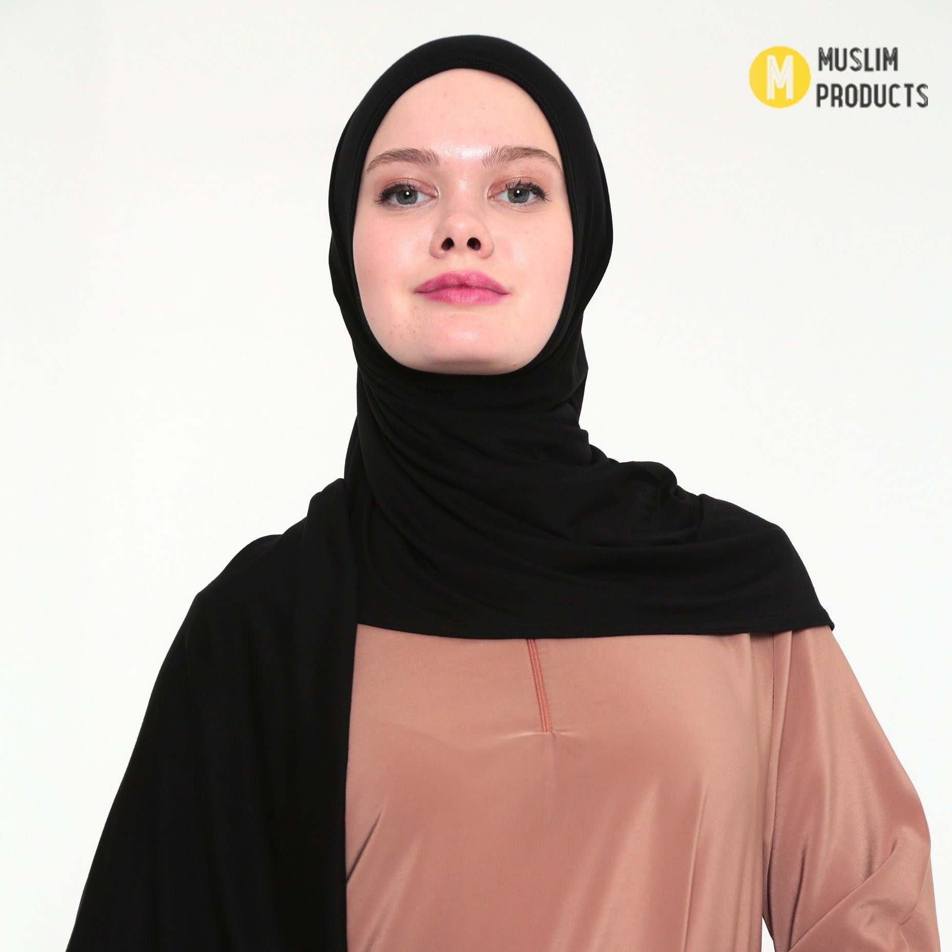 Instant Praktische Jersey Hijab Zwart