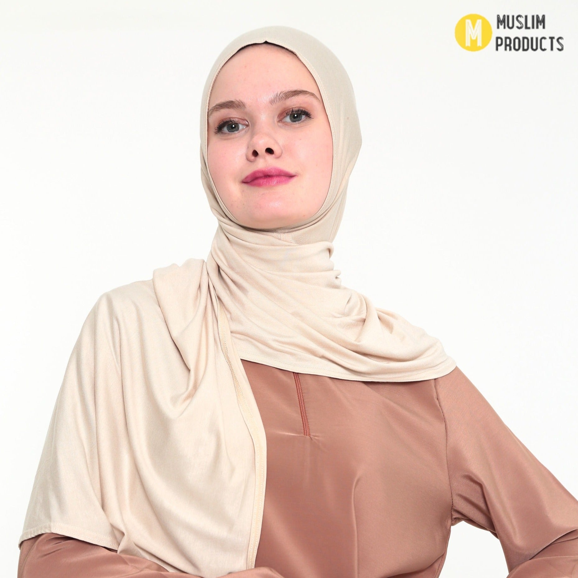 Instant Praktische Jersey Hijab Crème