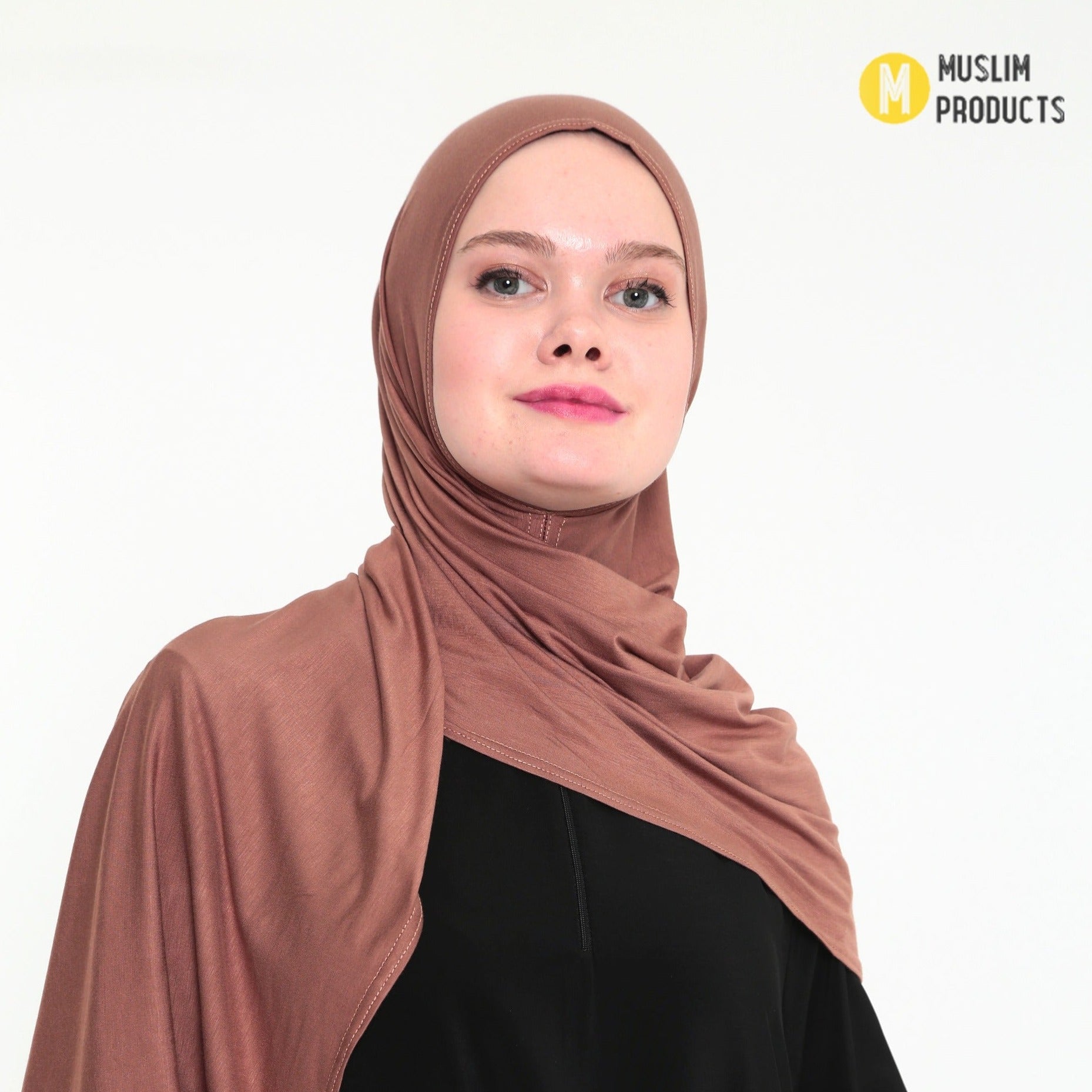 Instant Praktische Jersey Hijab Taupe Crème