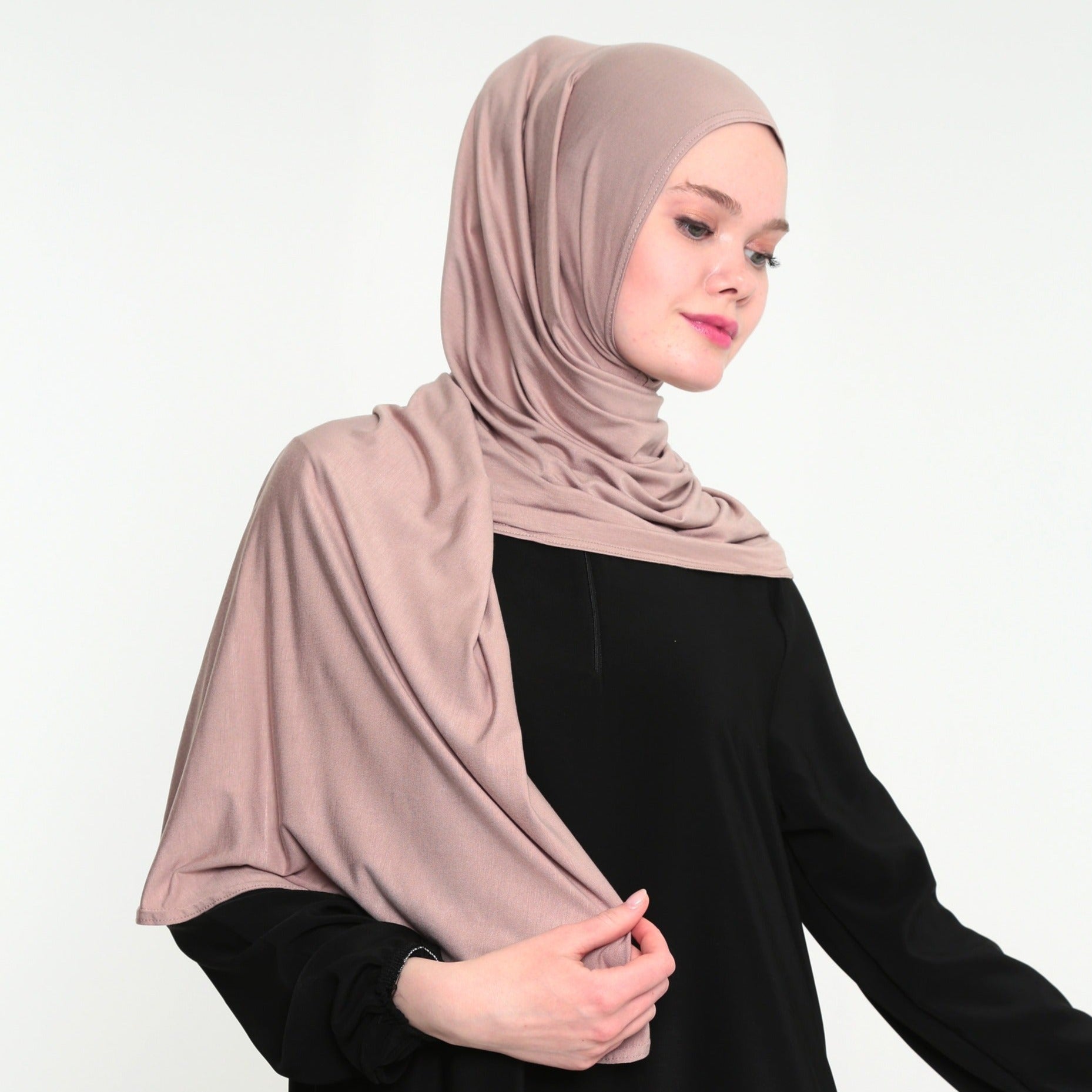 Instant Praktische Jersey Hijab Beige