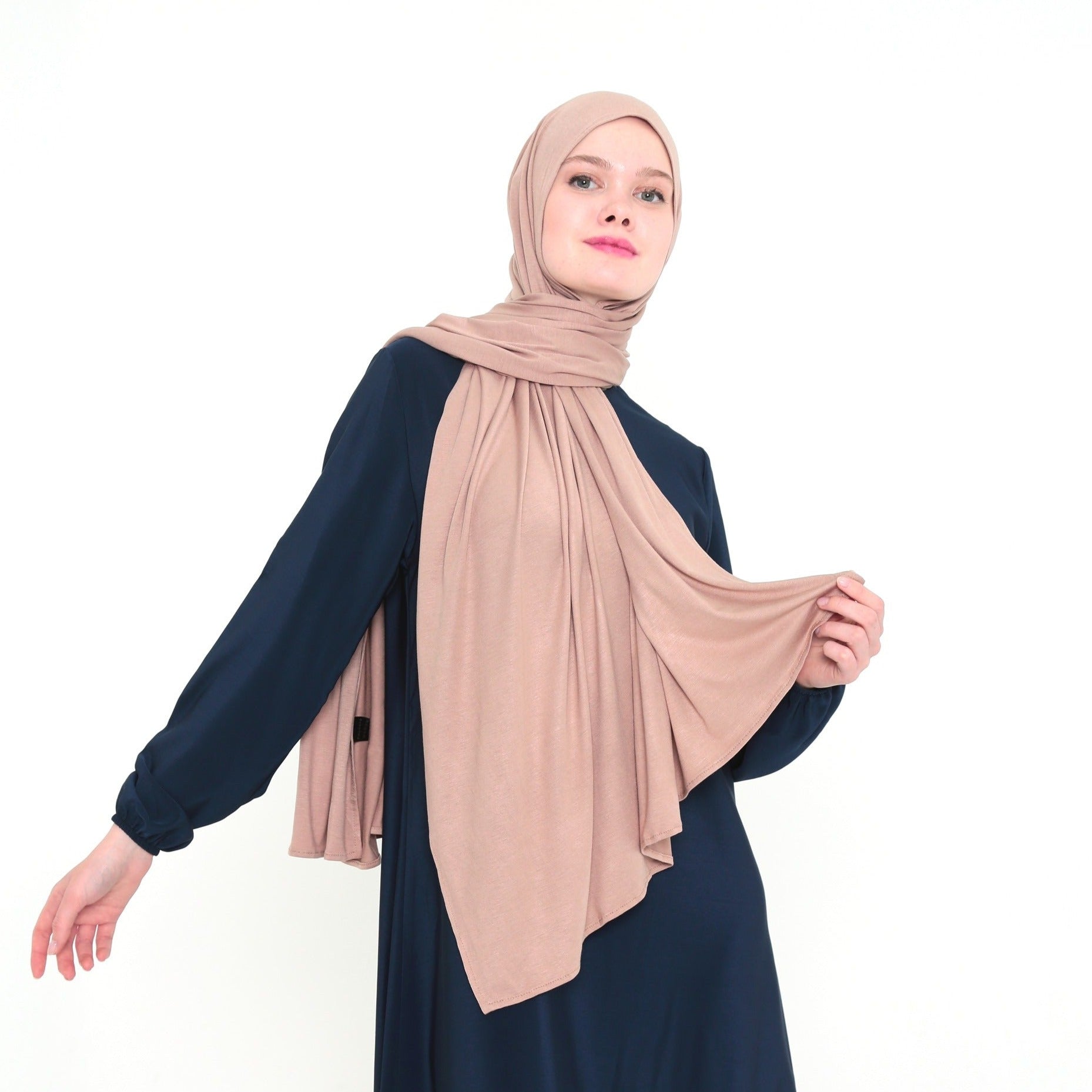 Jersey Hijab 165×65 Licht Bruin