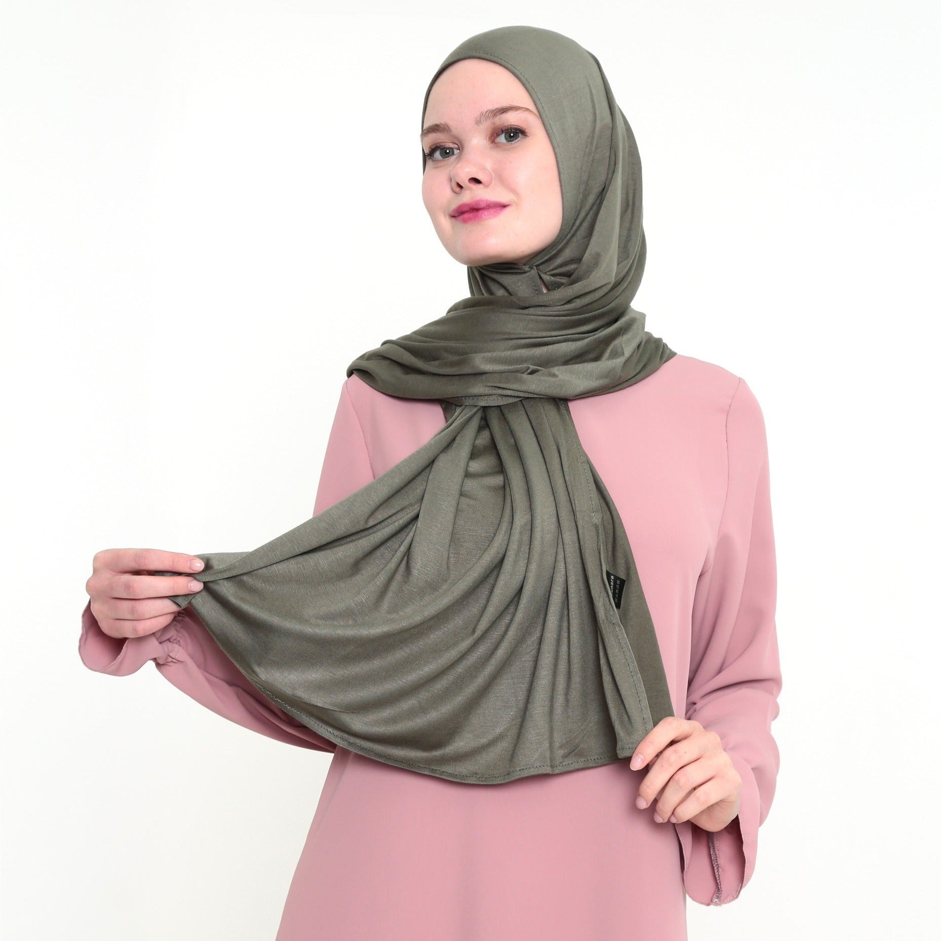 Jersey Hijab 165×65 Witgroen