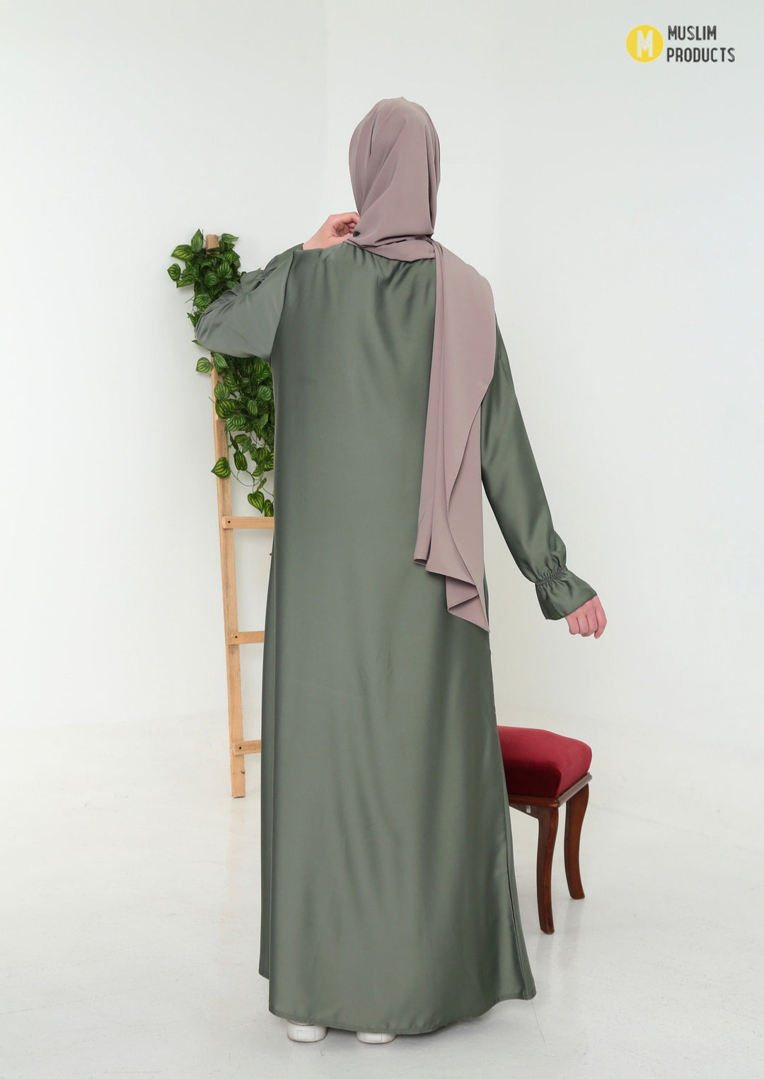 Mintgroen Abaya Satijn