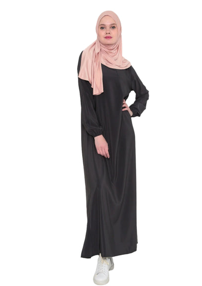 abaya basic donkergrijs